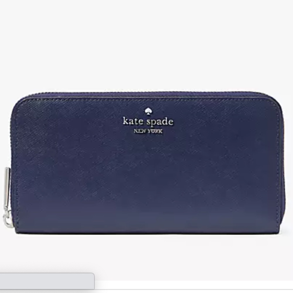 Kate Spade Continental Full Zip Pebble Leather Wallet. Slight fading.
